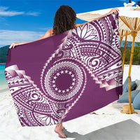 Cook Islands Gospel Day Sarong Maroon Tribal Curves LT05 One Size 44 x 66 inches Maroon - Polynesian Pride