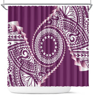 Cook Islands Gospel Day Shower Curtain Maroon Tribal Curves LT05 Maroon - Polynesian Pride