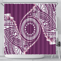 Cook Islands Gospel Day Shower Curtain Maroon Tribal Curves LT05 - Polynesian Pride