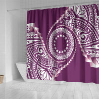 Cook Islands Gospel Day Shower Curtain Maroon Tribal Curves LT05 - Polynesian Pride