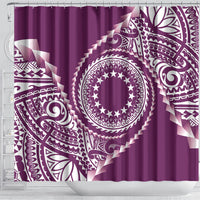 Cook Islands Gospel Day Shower Curtain Maroon Tribal Curves LT05 - Polynesian Pride