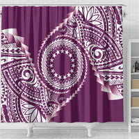 Cook Islands Gospel Day Shower Curtain Maroon Tribal Curves LT05 - Polynesian Pride
