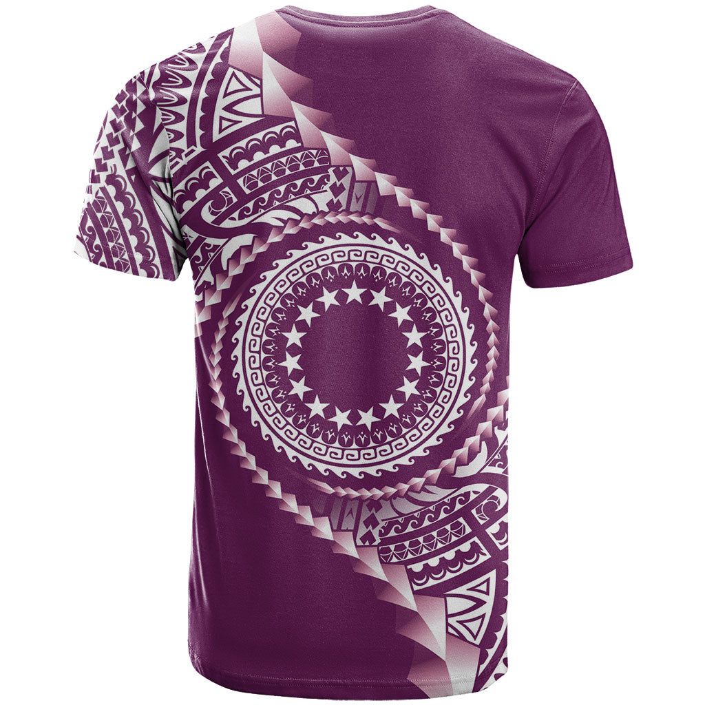 Cook Islands Gospel Day T Shirt Maroon Tribal Curves LT05 - Polynesian Pride