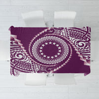 Cook Islands Gospel Day Tablecloth Maroon Tribal Curves LT05 Maroon - Polynesian Pride