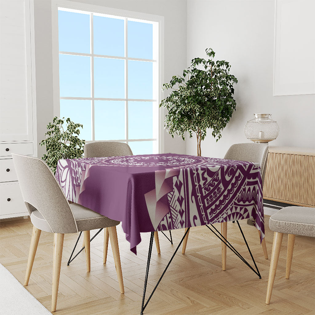Cook Islands Gospel Day Tablecloth Maroon Tribal Curves LT05 - Polynesian Pride