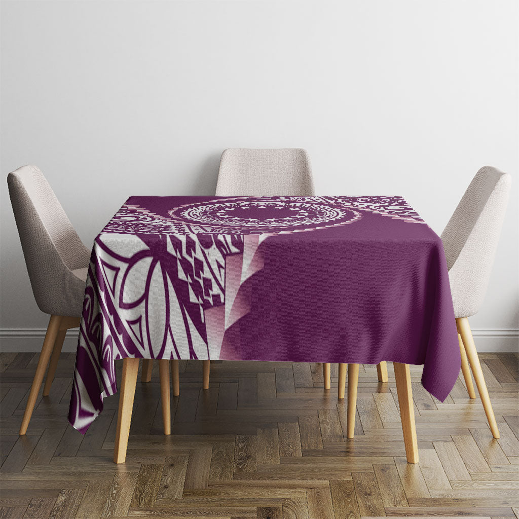 Cook Islands Gospel Day Tablecloth Maroon Tribal Curves LT05 - Polynesian Pride
