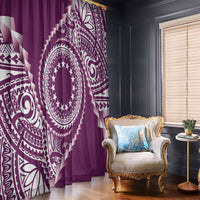 Cook Islands Gospel Day Window Curtain Maroon Tribal Curves LT05 - Polynesian Pride