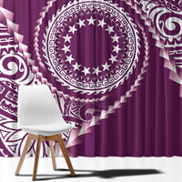 Cook Islands Gospel Day Window Curtain Maroon Tribal Curves LT05 - Polynesian Pride
