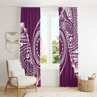 Cook Islands Gospel Day Window Curtain Maroon Tribal Curves LT05 - Polynesian Pride