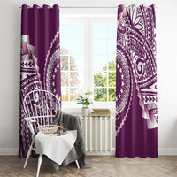 Cook Islands Gospel Day Window Curtain Maroon Tribal Curves LT05 - Polynesian Pride