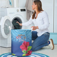 Bula Fiji Day Laundry Basket Traditional Tapa Pattern With Hibiscus LT05 - Polynesian Pride