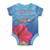 Bula Fiji Day Baby Onesie Traditional Tapa Pattern With Hibiscus LT05 - Polynesian Pride