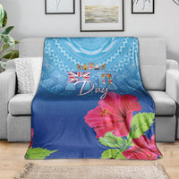 Bula Fiji Day Blanket Traditional Tapa Pattern With Hibiscus LT05 - Polynesian Pride