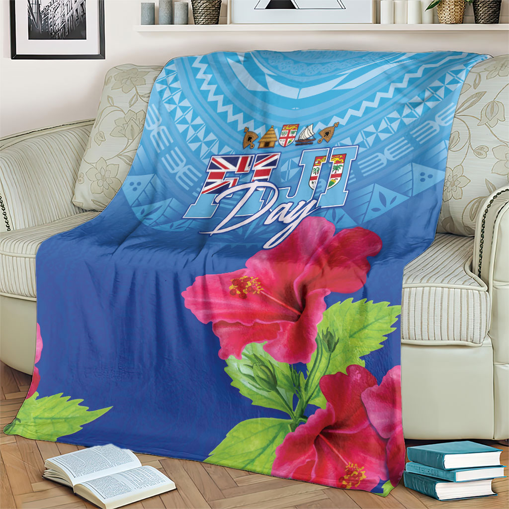 Bula Fiji Day Blanket Traditional Tapa Pattern With Hibiscus LT05 - Polynesian Pride