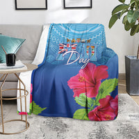 Bula Fiji Day Blanket Traditional Tapa Pattern With Hibiscus LT05 - Polynesian Pride