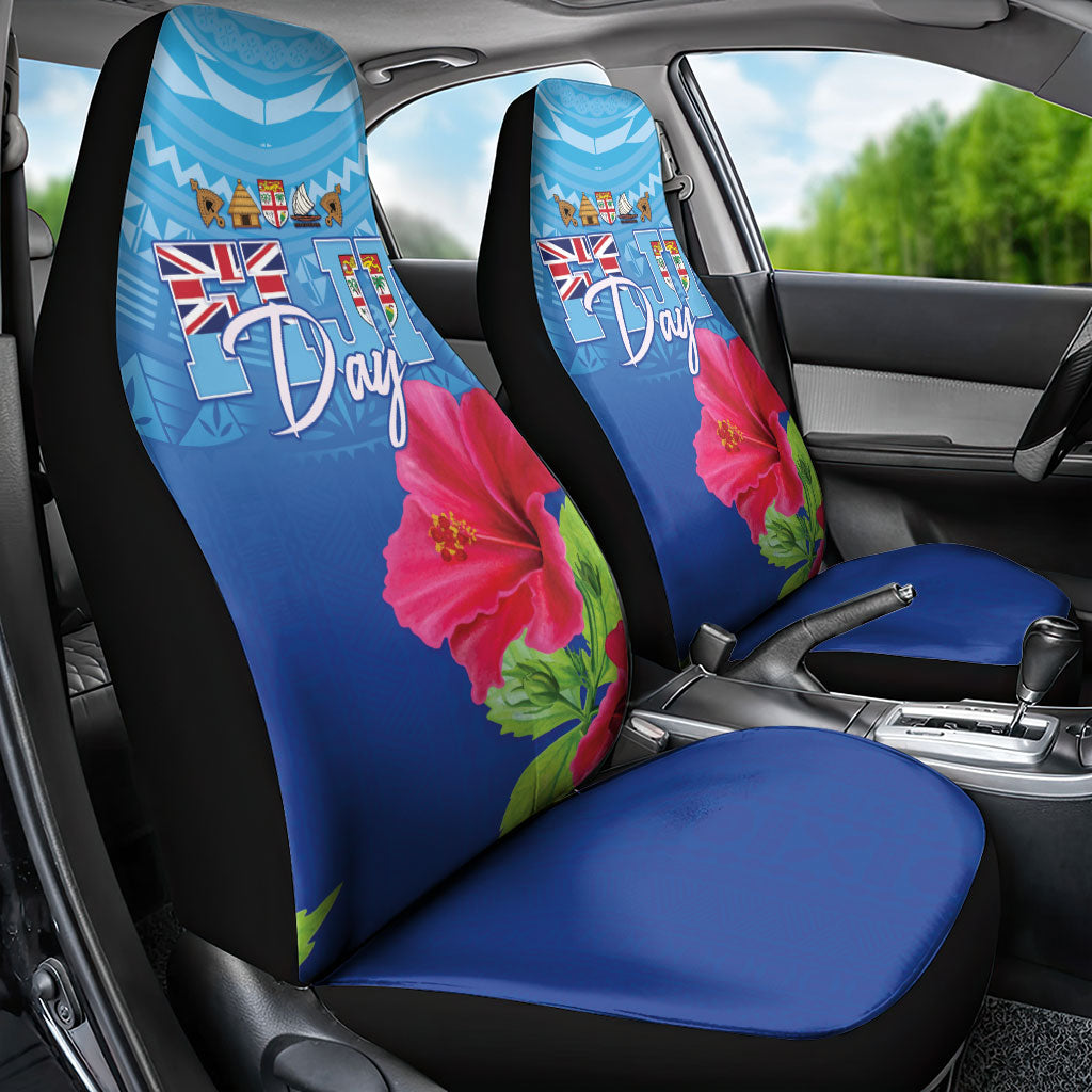 Bula Fiji Day Car Seat Cover Traditional Tapa Pattern With Hibiscus LT05 - Polynesian Pride