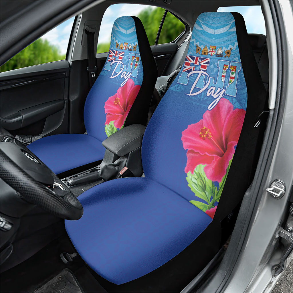 Bula Fiji Day Car Seat Cover Traditional Tapa Pattern With Hibiscus LT05 - Polynesian Pride