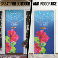Bula Fiji Day Door Cover Traditional Tapa Pattern With Hibiscus LT05 - Polynesian Pride