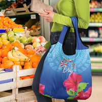 Bula Fiji Day Grocery Bag Traditional Tapa Pattern With Hibiscus LT05 - Polynesian Pride