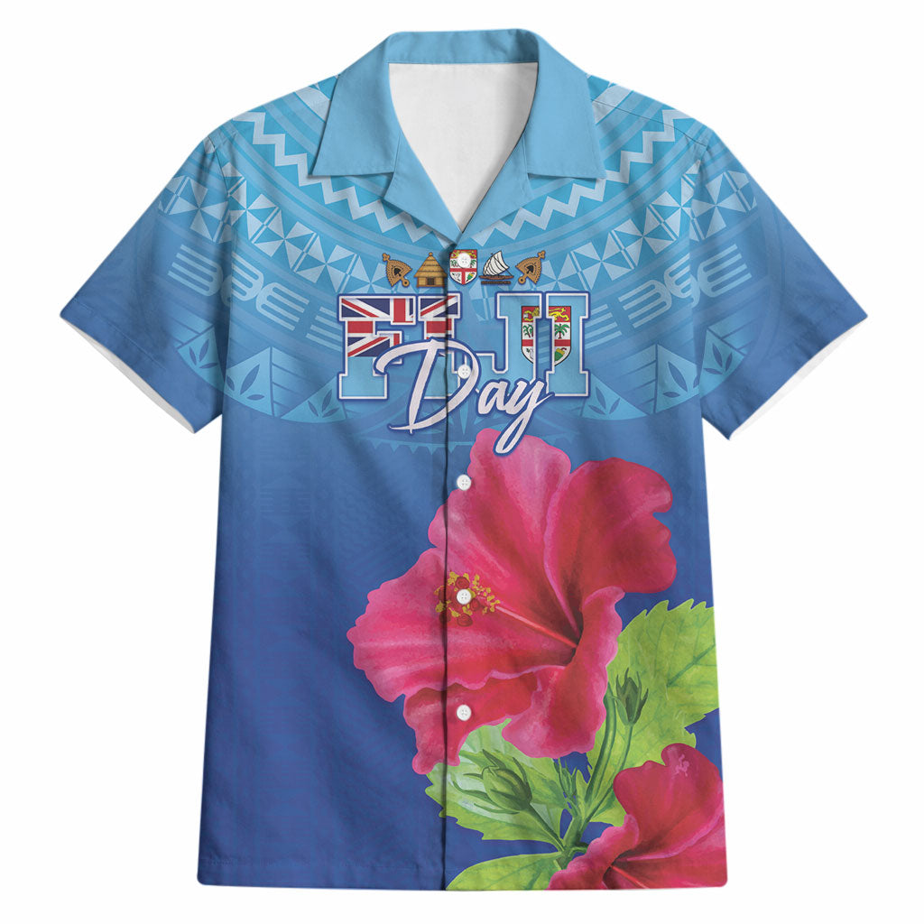 Bula Fiji Day Hawaiian Shirt Traditional Tapa Pattern With Hibiscus LT05 Blue - Polynesian Pride