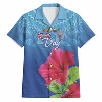 Bula Fiji Day Hawaiian Shirt Traditional Tapa Pattern With Hibiscus LT05 Blue - Polynesian Pride