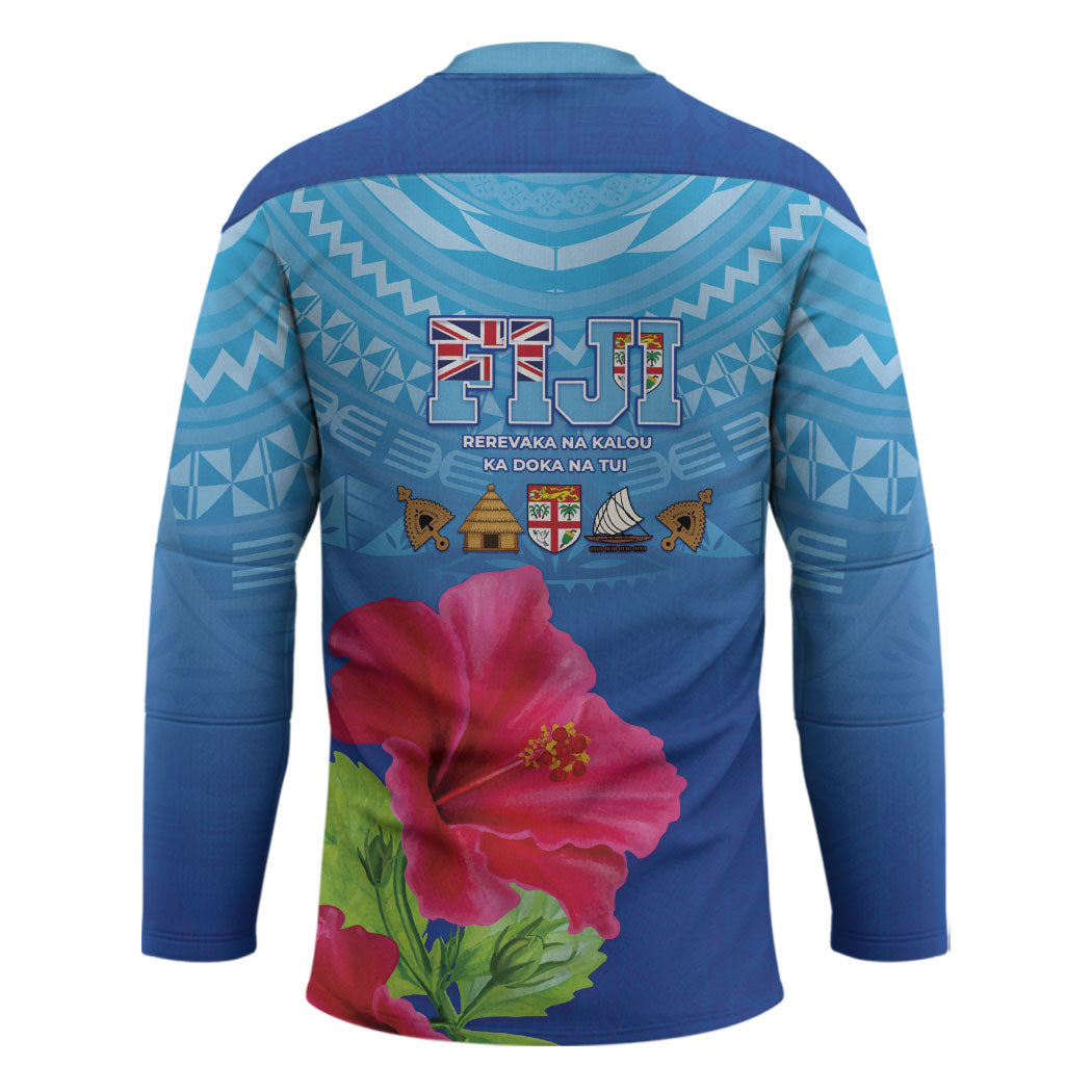 Bula Fiji Day Hockey Jersey Traditional Tapa Pattern With Hibiscus LT05 - Polynesian Pride