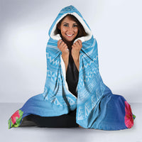 Bula Fiji Day Hooded Blanket Traditional Tapa Pattern With Hibiscus LT05 - Polynesian Pride