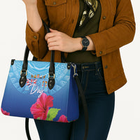 Bula Fiji Day Leather Bag Traditional Tapa Pattern With Hibiscus LT05 - Polynesian Pride