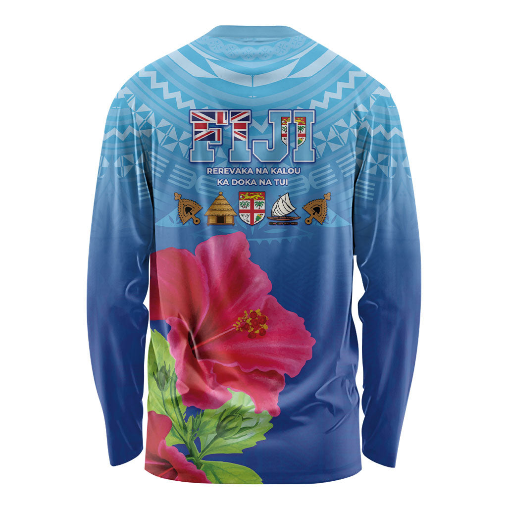 Bula Fiji Day Long Sleeve Shirt Traditional Tapa Pattern With Hibiscus LT05 - Polynesian Pride