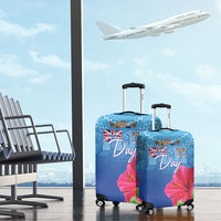 Bula Fiji Day Luggage Cover Traditional Tapa Pattern With Hibiscus LT05 - Polynesian Pride