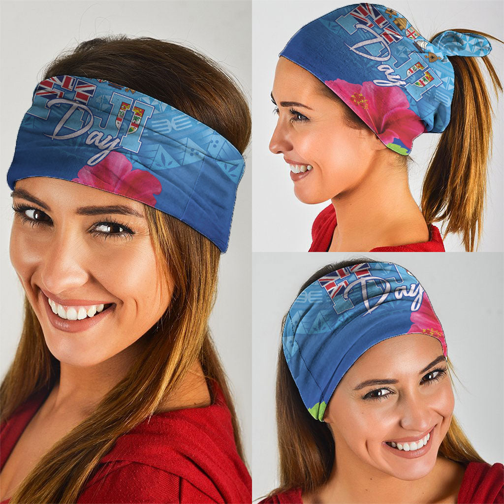 Bula Fiji Day Neck Gaiter Traditional Tapa Pattern With Hibiscus LT05 - Polynesian Pride