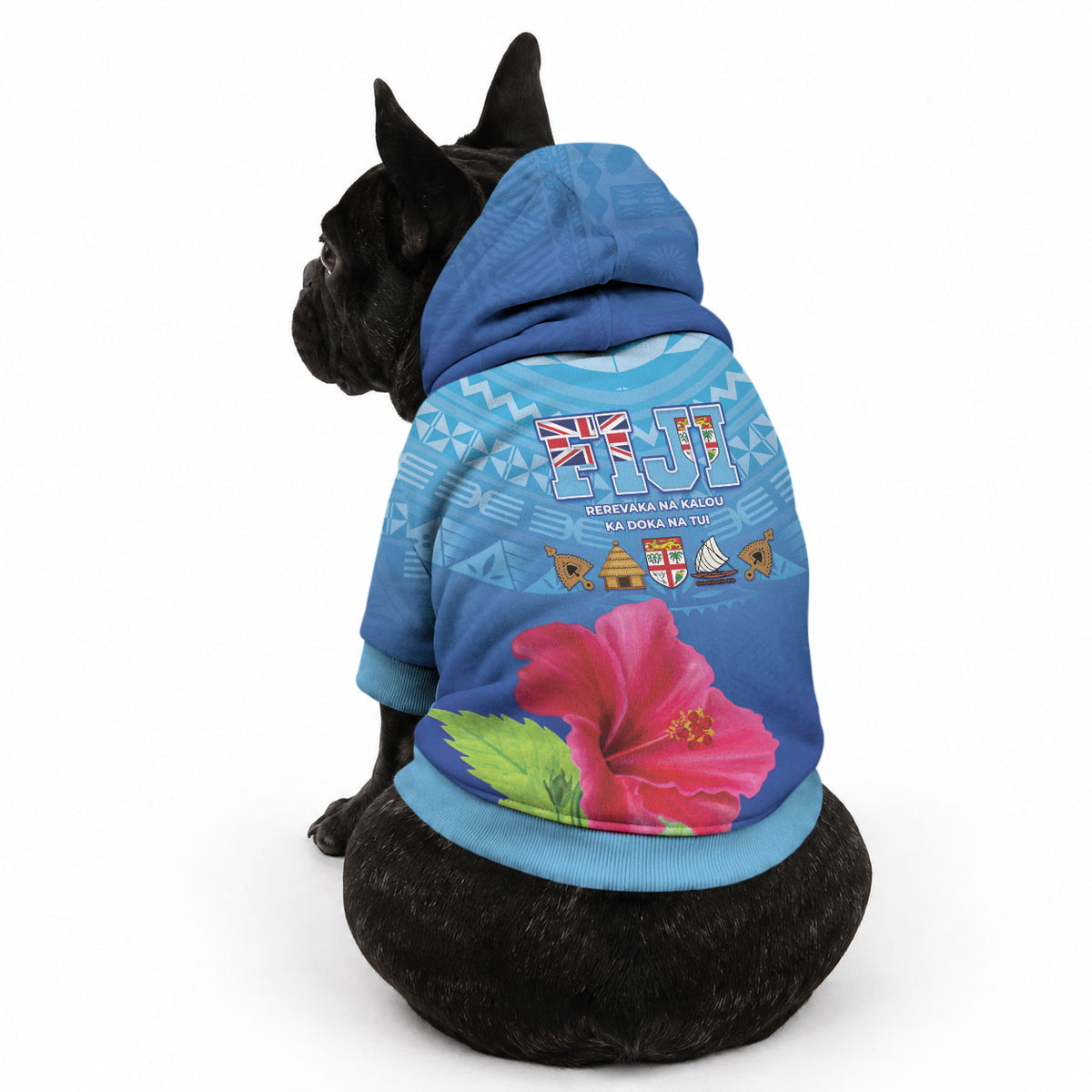 Bula Fiji Day Pet Hoodie Traditional Tapa Pattern With Hibiscus LT05 - Polynesian Pride