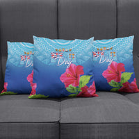 Bula Fiji Day Pillow Cover Traditional Tapa Pattern With Hibiscus LT05 - Polynesian Pride