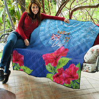 Bula Fiji Day Quilt Traditional Tapa Pattern With Hibiscus LT05 - Polynesian Pride