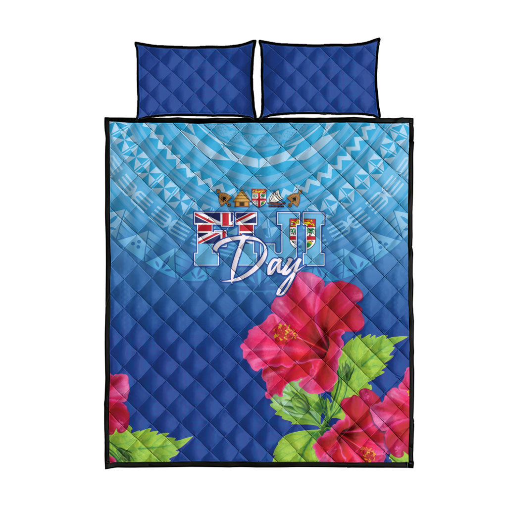 Bula Fiji Day Quilt Bed Set Traditional Tapa Pattern With Hibiscus LT05 - Polynesian Pride
