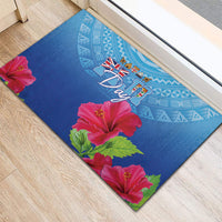 Bula Fiji Day Rubber Doormat Traditional Tapa Pattern With Hibiscus LT05 - Polynesian Pride