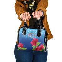 Bula Fiji Day Shoulder Handbag Traditional Tapa Pattern With Hibiscus LT05 One Size Blue - Polynesian Pride