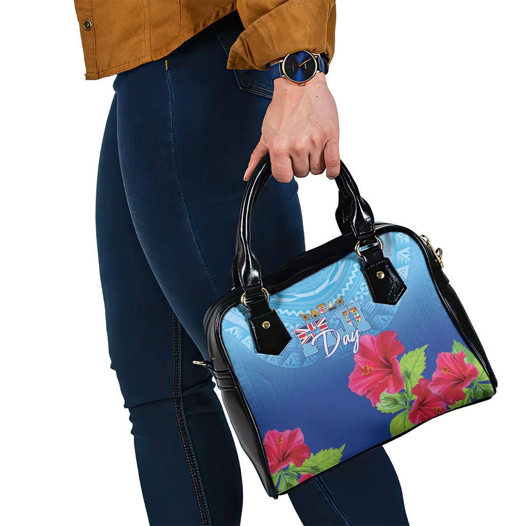 Bula Fiji Day Shoulder Handbag Traditional Tapa Pattern With Hibiscus LT05 - Polynesian Pride