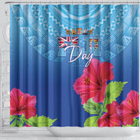 Bula Fiji Day Shower Curtain Traditional Tapa Pattern With Hibiscus LT05 - Polynesian Pride