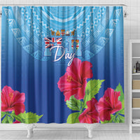 Bula Fiji Day Shower Curtain Traditional Tapa Pattern With Hibiscus LT05 - Polynesian Pride