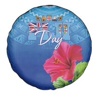 Bula Fiji Day Spare Tire Cover Traditional Tapa Pattern With Hibiscus LT05 - Polynesian Pride