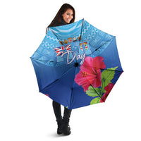 Bula Fiji Day Umbrella Traditional Tapa Pattern With Hibiscus LT05 - Polynesian Pride