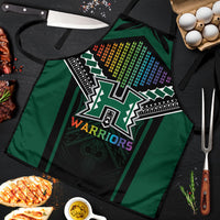 Hawaii Warriors Football Apron Rainbow Kakau Pattern Black LT05 Black - Polynesian Pride