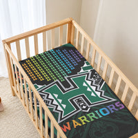 Hawaii Warriors Football Baby Bed Cover Rainbow Kakau Pattern Black LT05 - Polynesian Pride