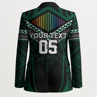 Custom Hawaii Warriors Football Blazer Rainbow Kakau Pattern Black LT05 - Polynesian Pride