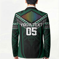 Custom Hawaii Warriors Football Blazer Rainbow Kakau Pattern Black LT05 - Polynesian Pride