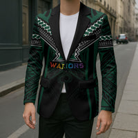 Custom Hawaii Warriors Football Blazer Rainbow Kakau Pattern Black LT05 - Polynesian Pride