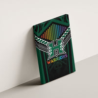 Hawaii Warriors Football Canvas Wall Art Rainbow Kakau Pattern Black LT05 - Polynesian Pride