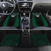 Custom Hawaii Warriors Football Car Mats Rainbow Kakau Pattern Black LT05 Set 4pcs Black - Polynesian Pride