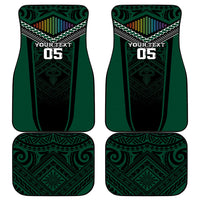 Custom Hawaii Warriors Football Car Mats Rainbow Kakau Pattern Black LT05 - Polynesian Pride